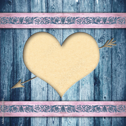 Fototapeta dla dzieci wooden boards with heart