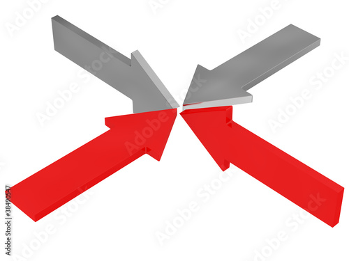 Red and gray arrows