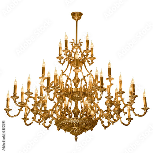 Fotografía Vintage chandelier isolated on white