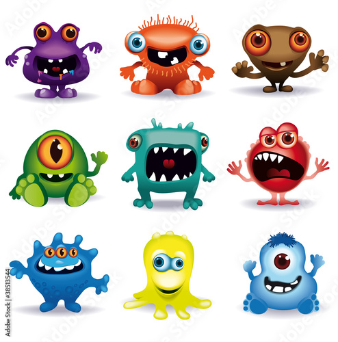 Naklejka - mata magnetyczna na lodówkę little vector monsters