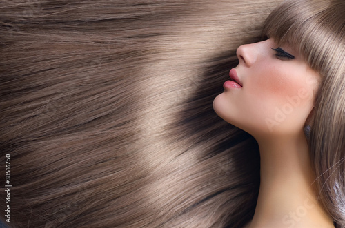 Fototapeta do kuchni Beautiful Girl with Blond Hair. Healthy Long Hair