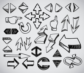 Poster - Hand-drawn arrows collection