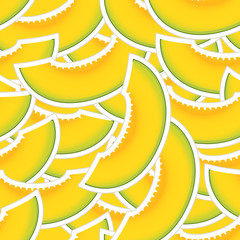 Poster - Yellow melon seamless background