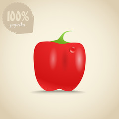 Poster - Cute fresh red paprica illustration