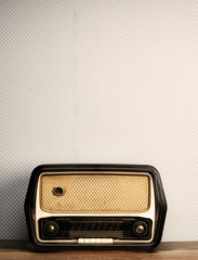 Wall Mural - antique radio on vintage background