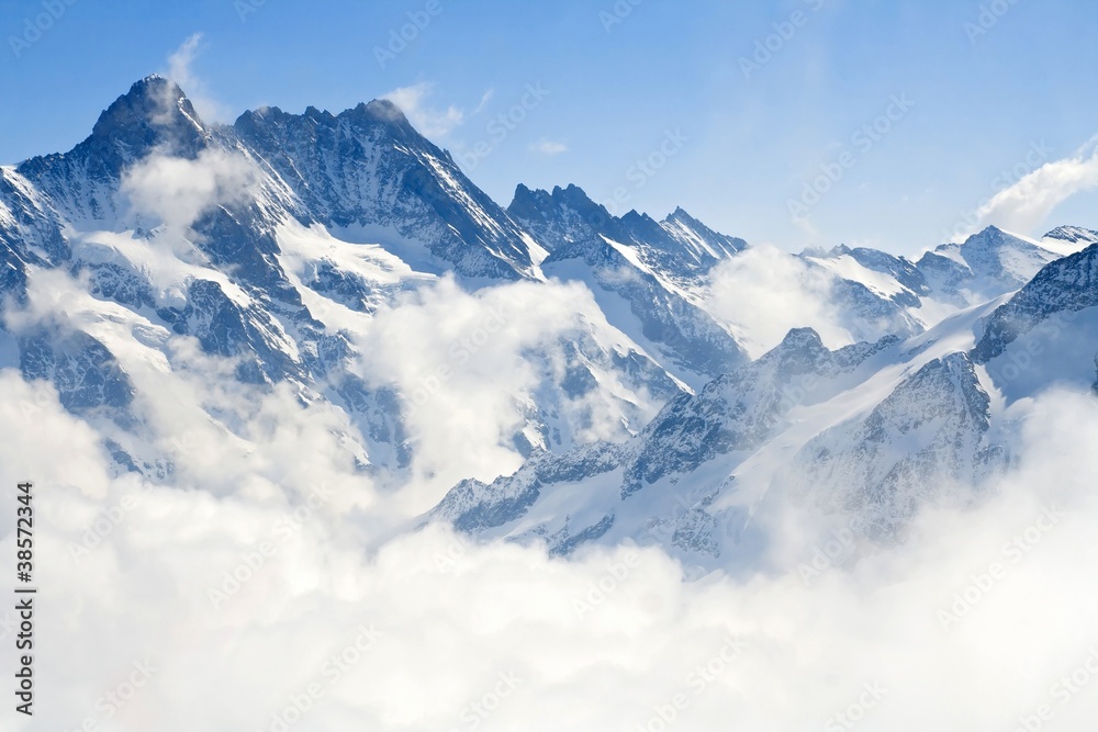 Jungfraujoch Alps mountain landscape - obrazy, fototapety, plakaty 