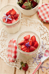 Panna Cotta with Strawberries