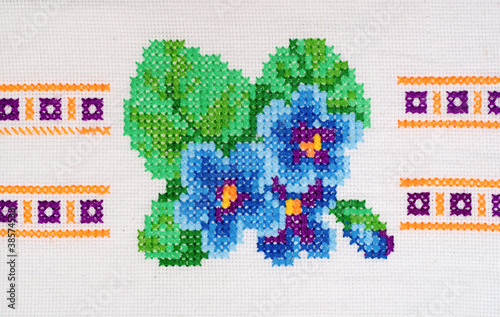 Naklejka dekoracyjna embroidered good by cross-stitch pattern