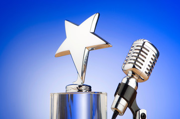 vintage microphone against the background