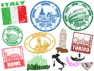 Wall Mural - Stamps with Italy