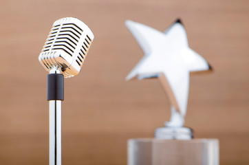 Wall Mural - star award against wooden background