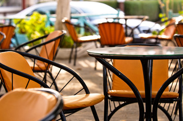 Table and chairs in a restaurant