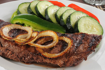 Canvas Print - Grilled steak closeup