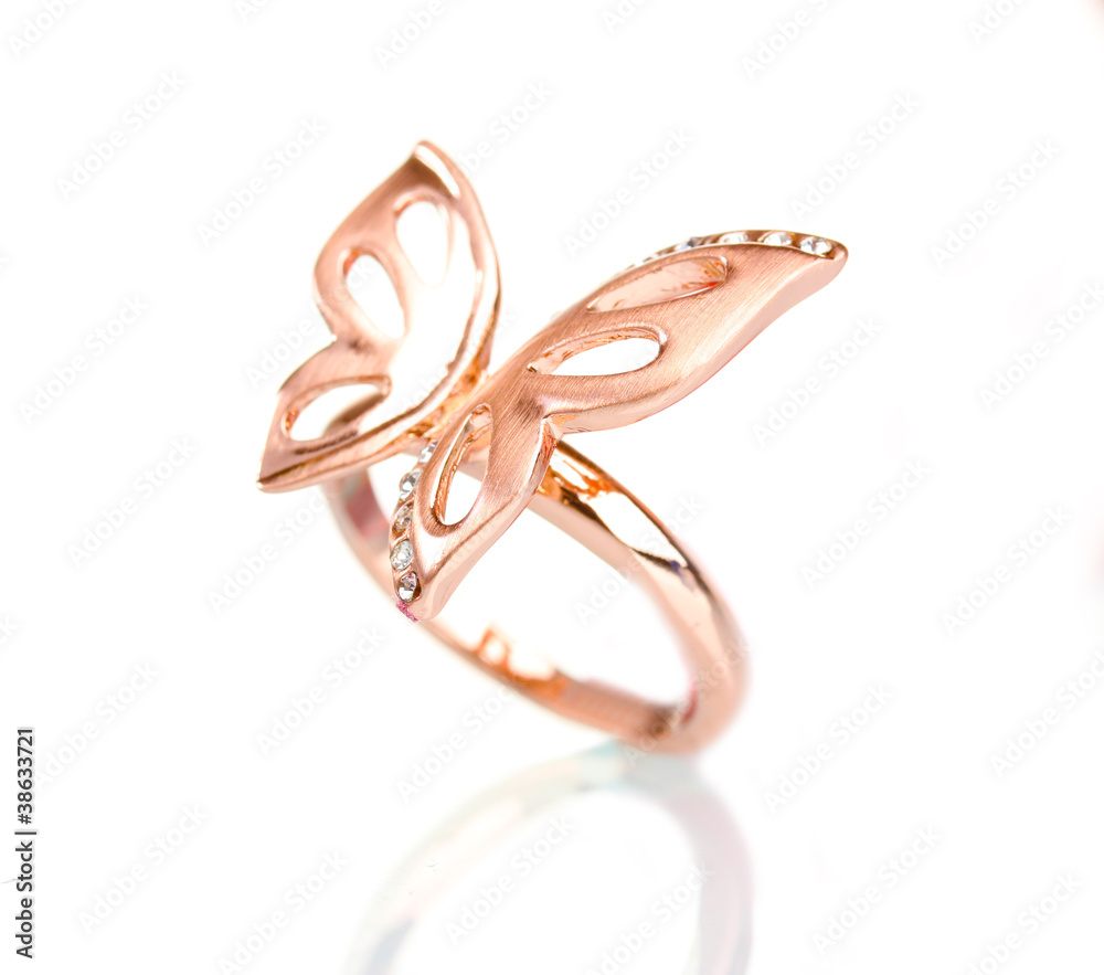 beautiful gold ring isolated on white