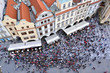Tourists gather under Prague Astronomical Clock , Prague, Czech