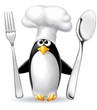 pinguino cuoco posate