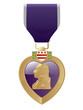 Detailed close up of a Purple heart Medal