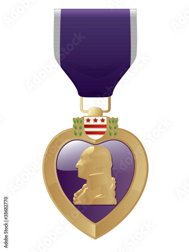 Detailed close up of a Purple heart Medal Stock Vector | Adobe Stock