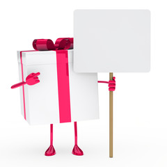 Wall Mural - pink white gift box billboard