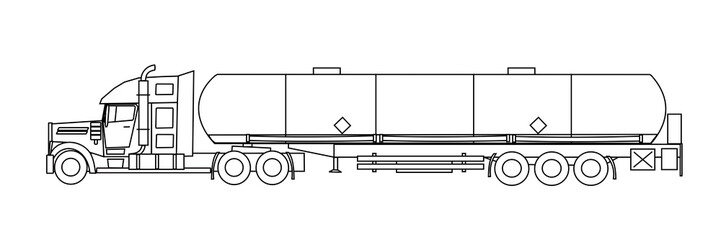 Big american tank truck vector