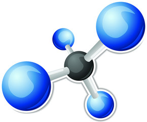 Wall Mural - CH4 methane  molecule