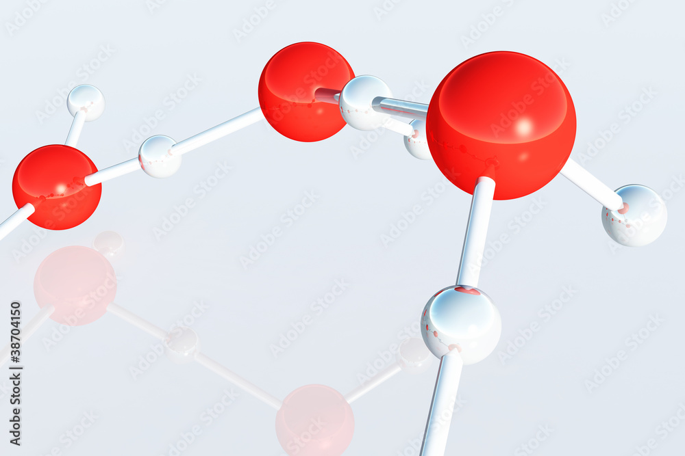 Water Molecule Structure 3D render Stock Illustration | Adobe Stock