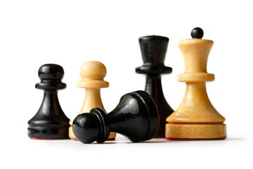 White and black chess figures