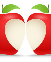 Poster - Two apples with abstract heart