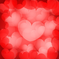 Poster - valentine`s red hearts background