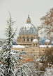 saint  peter cathedral white under the snow in city rome