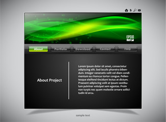 website template in black and green colors