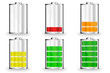 Batterie Symbole 0 bis 100 Prozent farbig