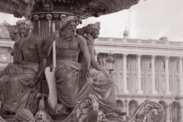 Sticker - Fountain in Place de la Concorde Square in Paris, France