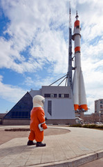 Wall Mural - the russian space transport rocket in samara, russia