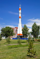 Wall Mural - the russian space transport rocket in samara, russia