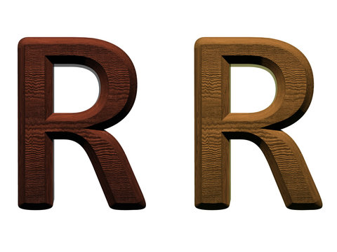one letter of wooden alphabet.