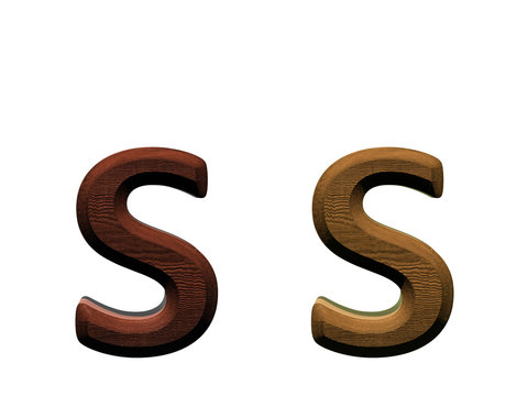one letter of wooden alphabet.