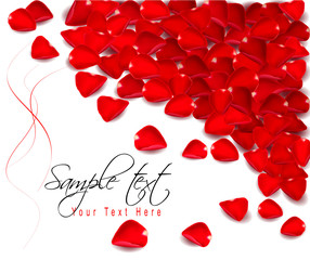 Fototapete - Background of red rose petals.  Vector illustration.