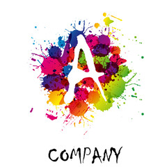 Canvas Print - splash logo letter a # vector