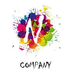 Canvas Print - splash logo letter n # vector