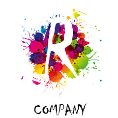 Canvas Print - splash logo letter r # vector
