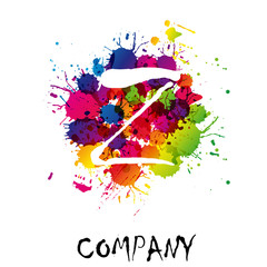 Canvas Print - splash logo letter z # vector