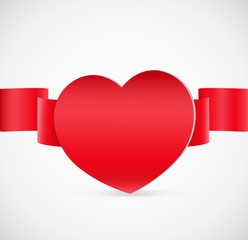 Aufkleber - Valentine`s day greeting card with red heart