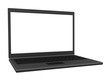 Left view of an isolated laptop with a blank screen. 3D render.
