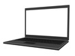 Right view of an isolated laptop with a blank screen. 3D render.