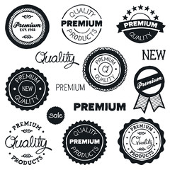 Wall Mural - drawn vintage badges