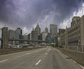 Wall Mural - sky colors over new york city skyscrapers