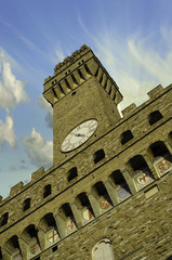 Canvas Print - Bottom-Up view of Piazza della Signoria in Florence