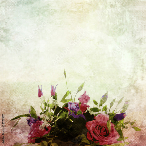 Nowoczesny obraz na płótnie vintage flowers