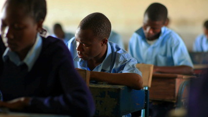 Wall Mural - Testing in a school in Kenya.